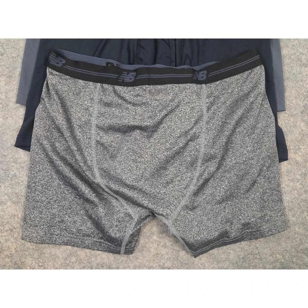 New Balance Mens 4 Pack Boxer Briefs XL Black Grey Performance Underwear